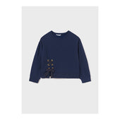 Mayoral Older Girls Navy Ribbon Sweater